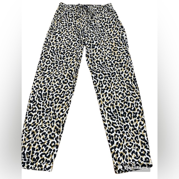 5 for $25 J.Crew Women's Animal Print Pants Linen Cotton Size 00 - Picture 2 of 7